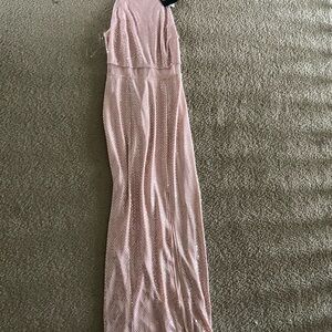 Elegant One Shoulder Pink Dress